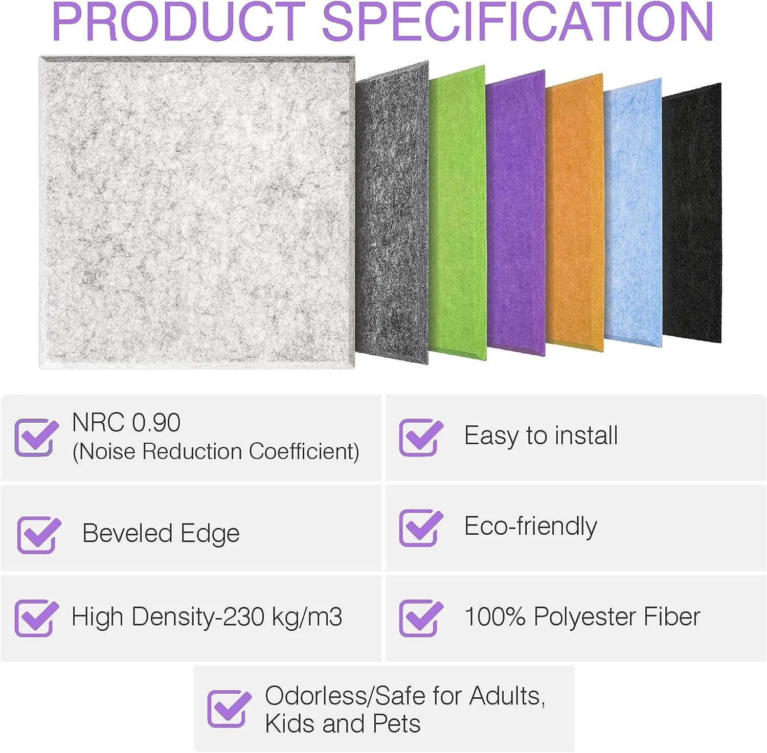 Green Color Eco High Density Pet Felt Sound Absorbing Ceiling Acoustic Panel Sound Insulation Board