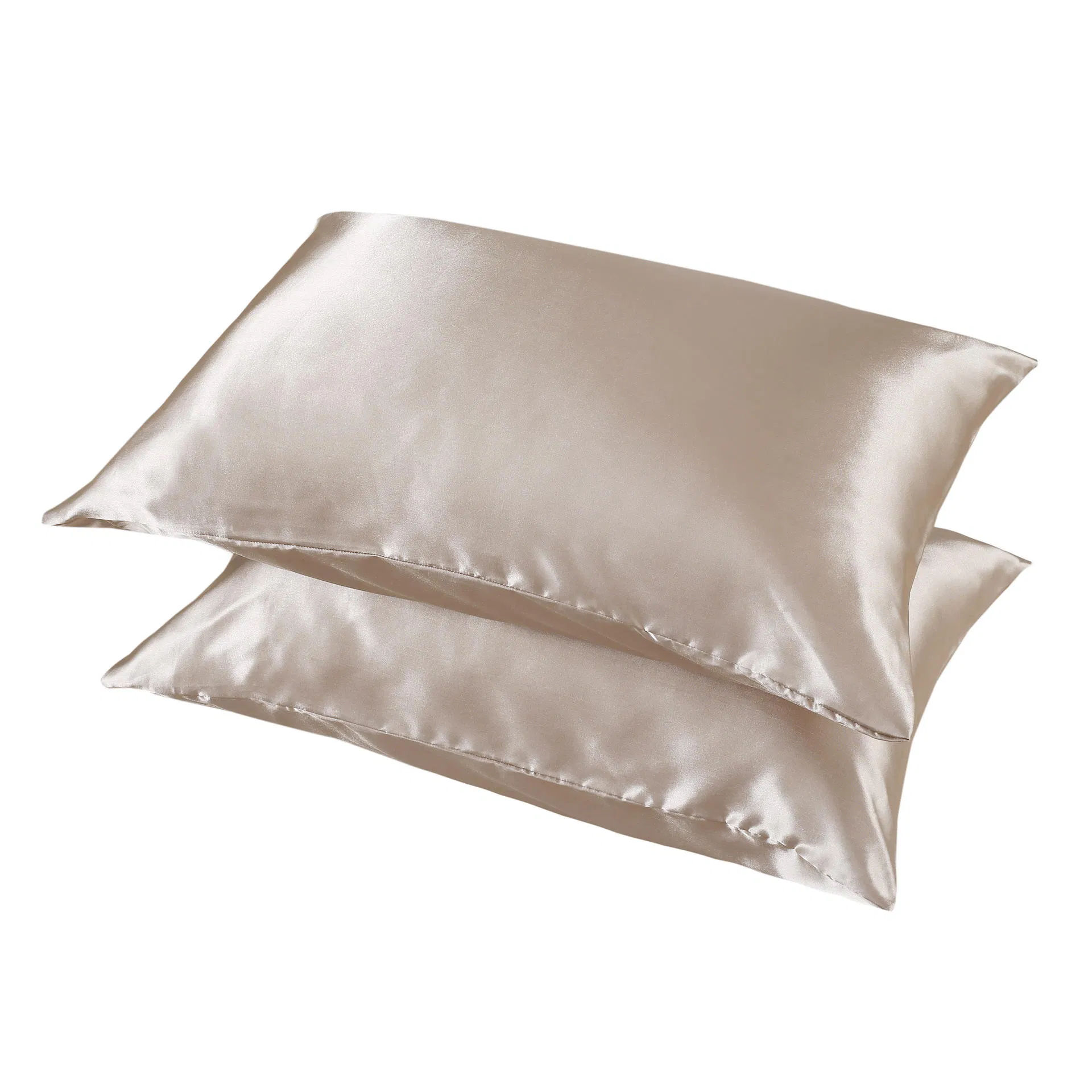 Hot Selling Solid Color Satin Silk Pillowcase Customize Embroidery Screen Printing Bedding Pillow Covers