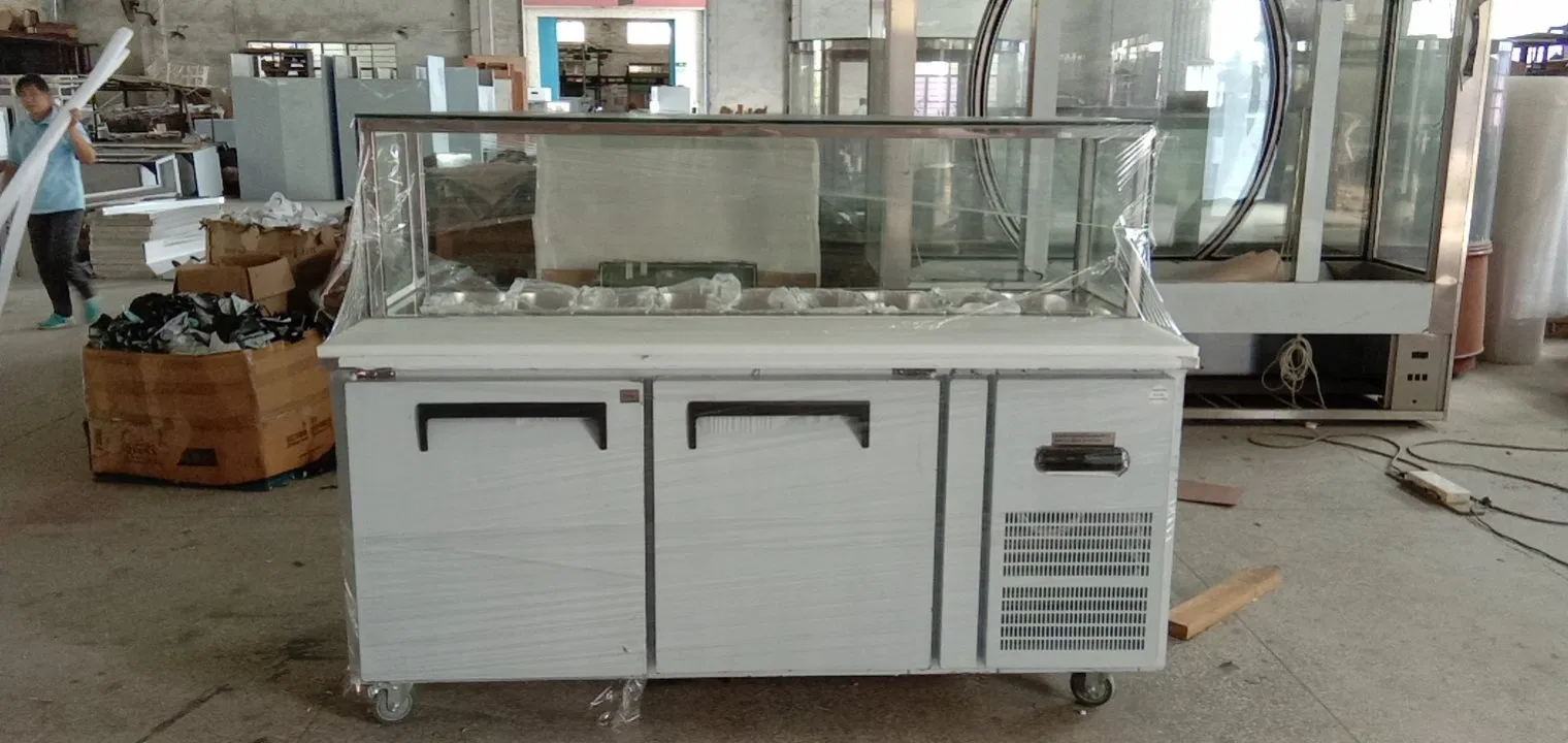Junjian Customized Counter Work Bench Refrigerator with Chopping Block