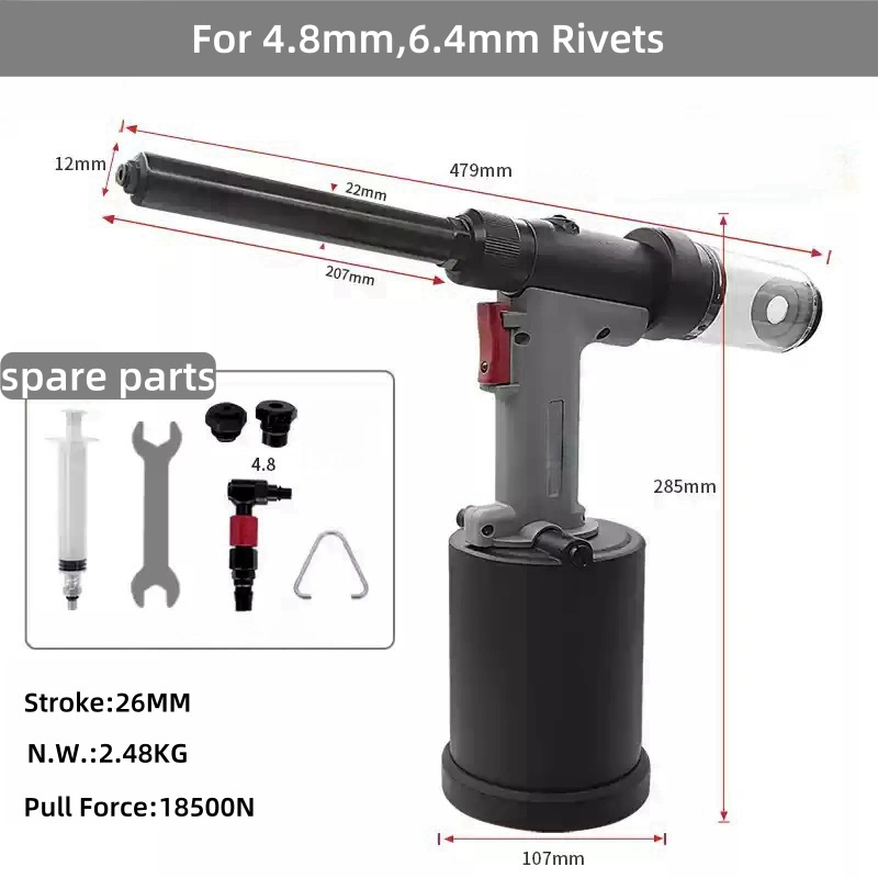 Пневматическая заклепочная машина 1/4" Heavy Duty с удлиненным носиком