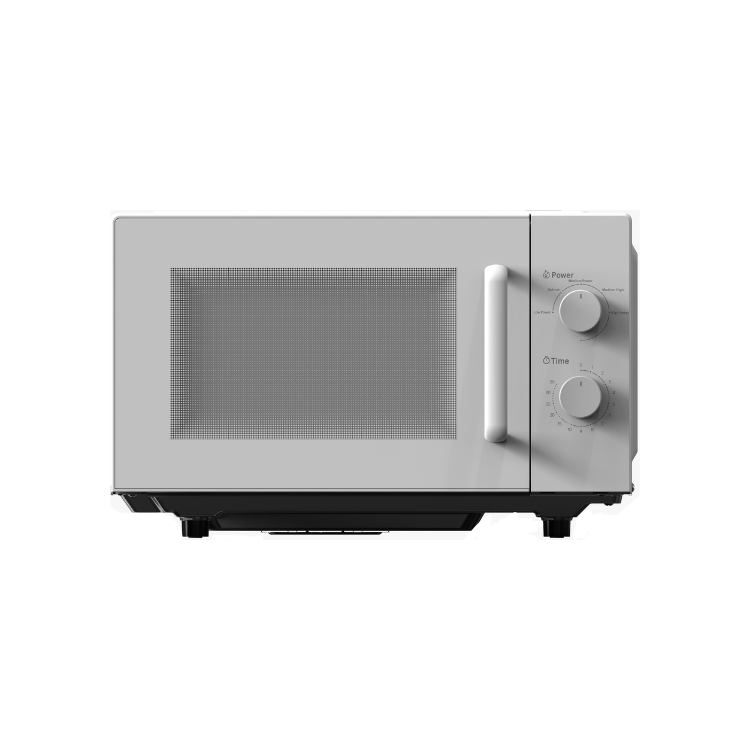 Hot Selling 20L White Color Countertop Electric Microwave Oven Double Knob Control Glass Door for Home Use
