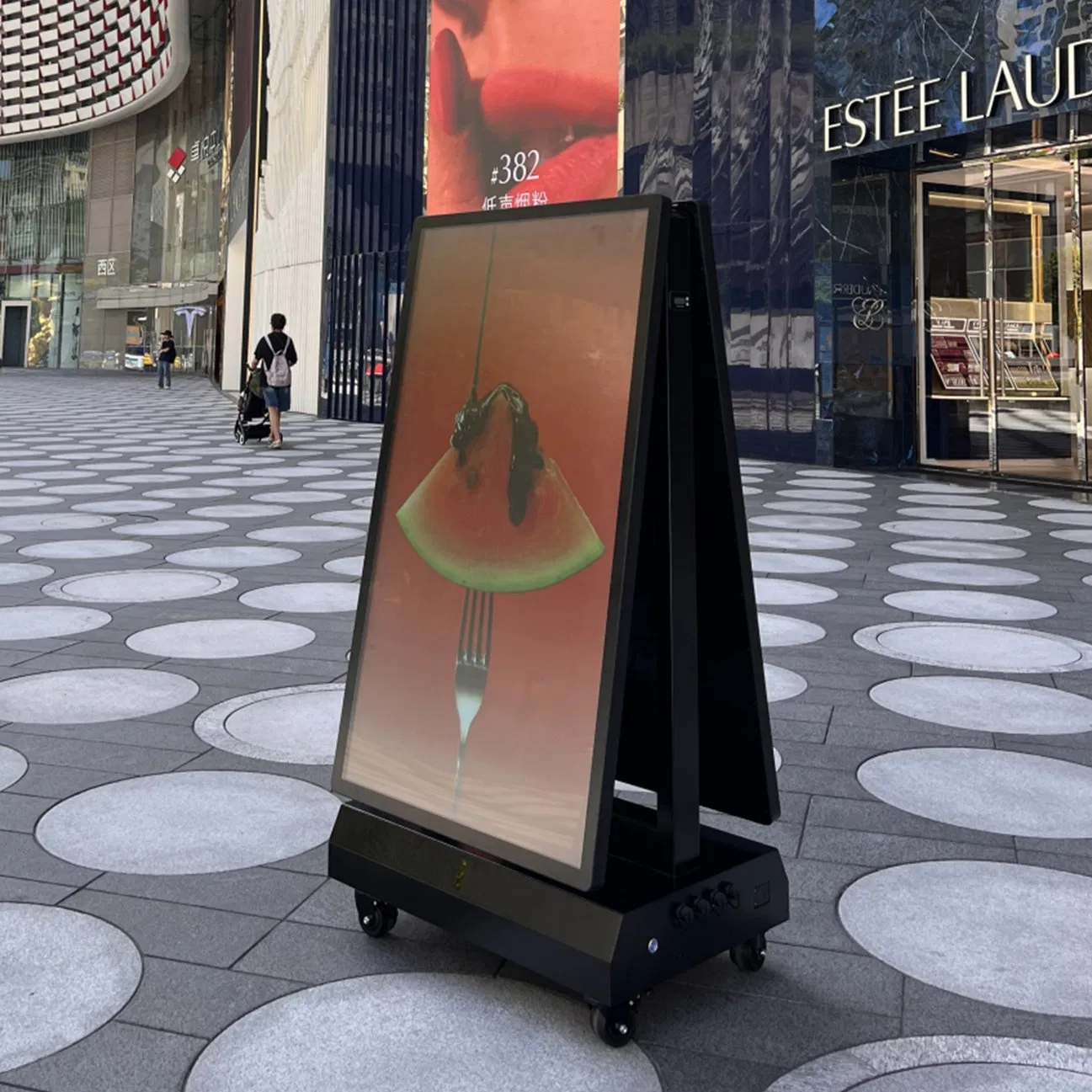 55 65 Inch Digital Signage Double Sided Panel Menu Commercial Touch Screen Advertising Kiosk LCD Display