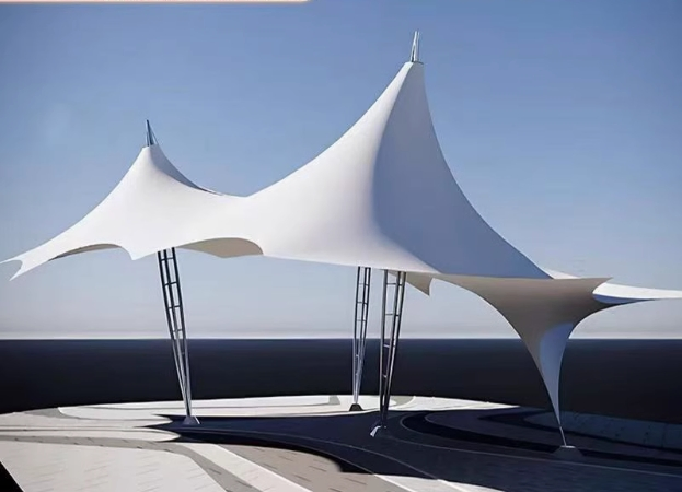 Architectural Car Park Tensile Structure Tension Fabric Structure