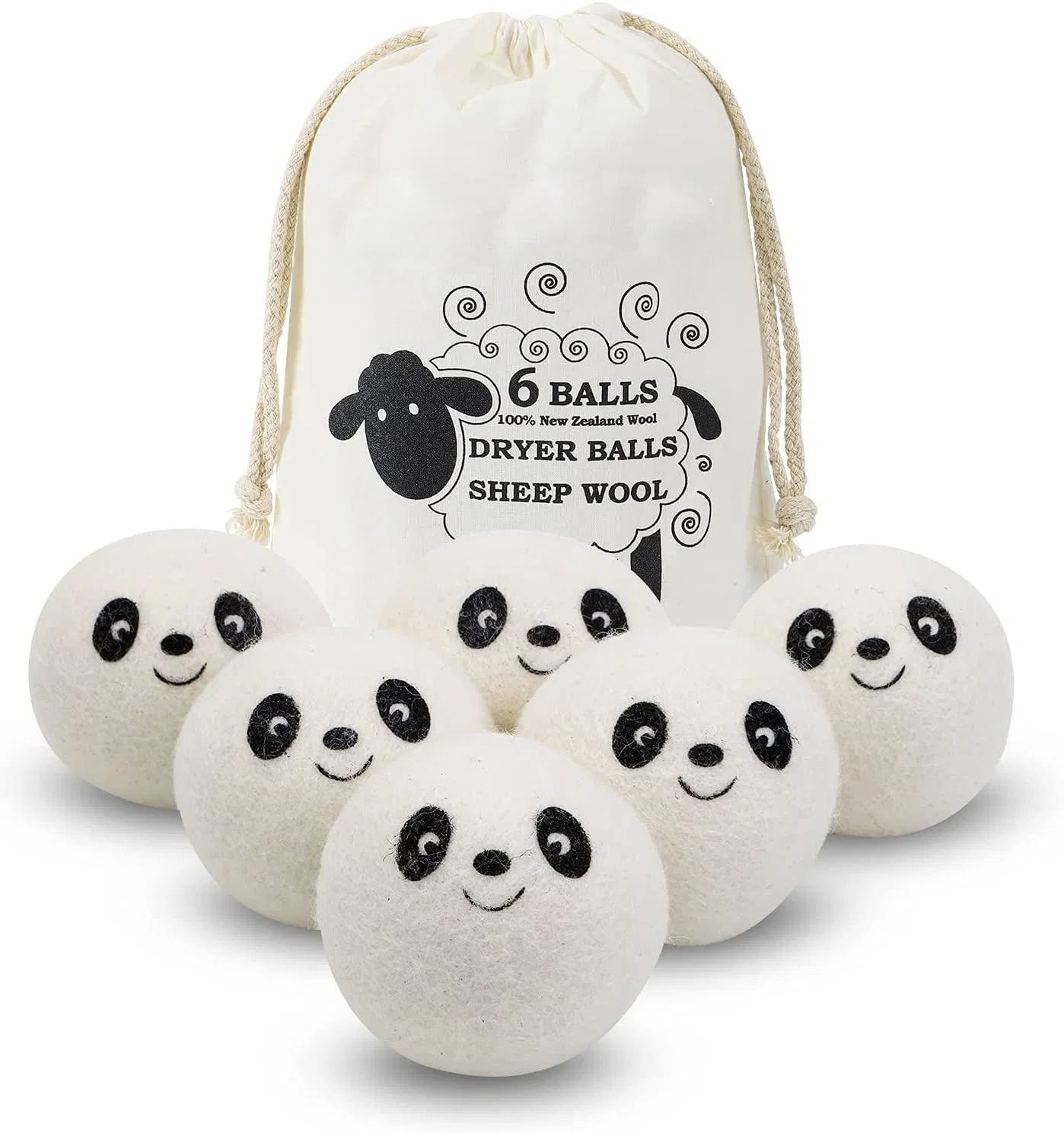 White New Zealand Organic Eco Friendly Wool Felt Dryer Ball for Laundry