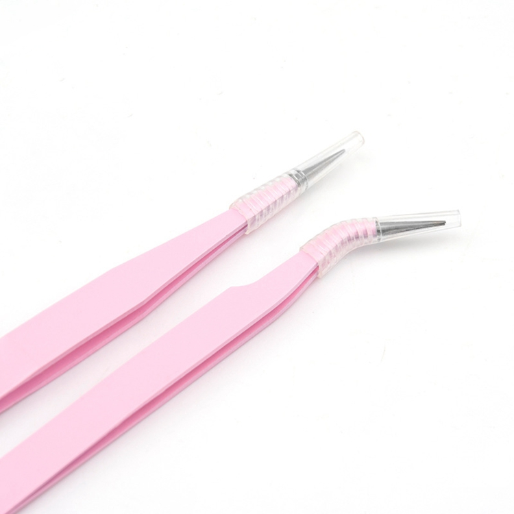 High Quality Pink Custom Girl Lashes Eyebrow Tweezers Eyelash Extension Candy-Colored Eyelash Diamond Tweezers for Lashes