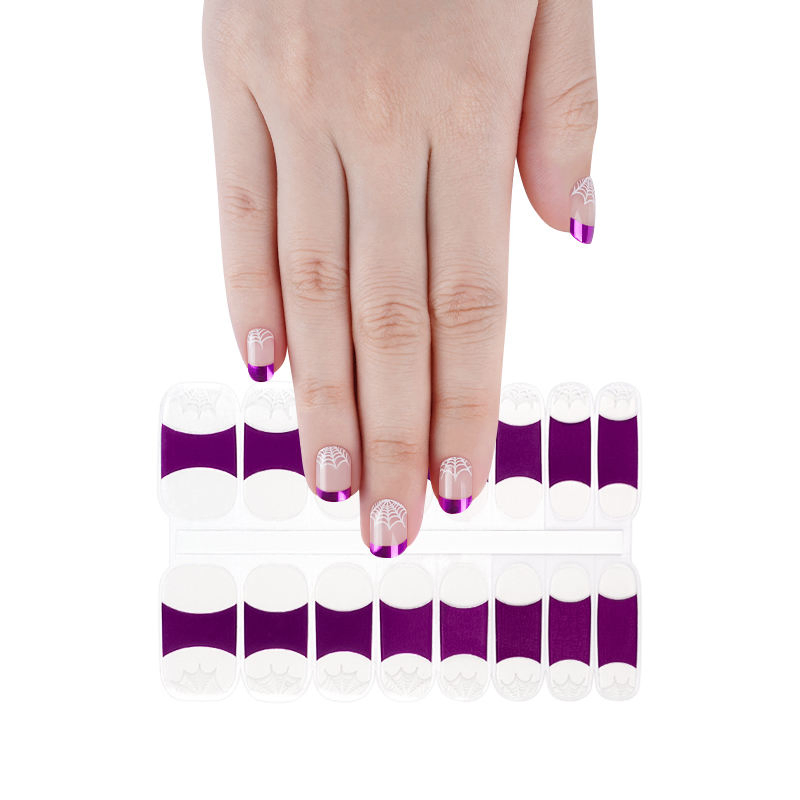 French Semi-Cured Gel Strips Transparent Gel Nail Strips with UV Lamp