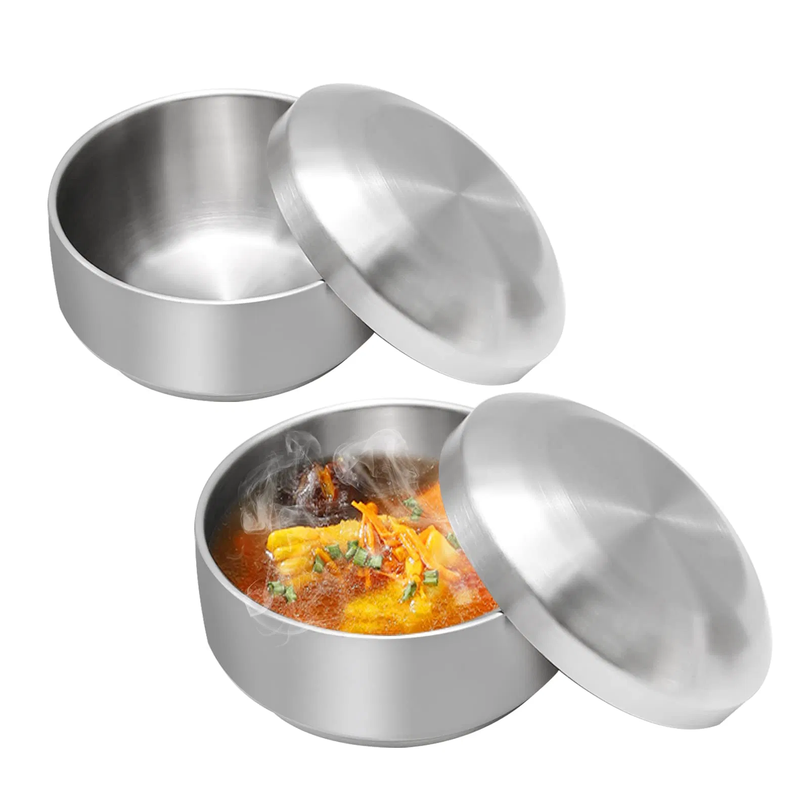 Multi-Purpose Insulated Soup Bowls Snacks Bowls Double-Walled Metal Bowls