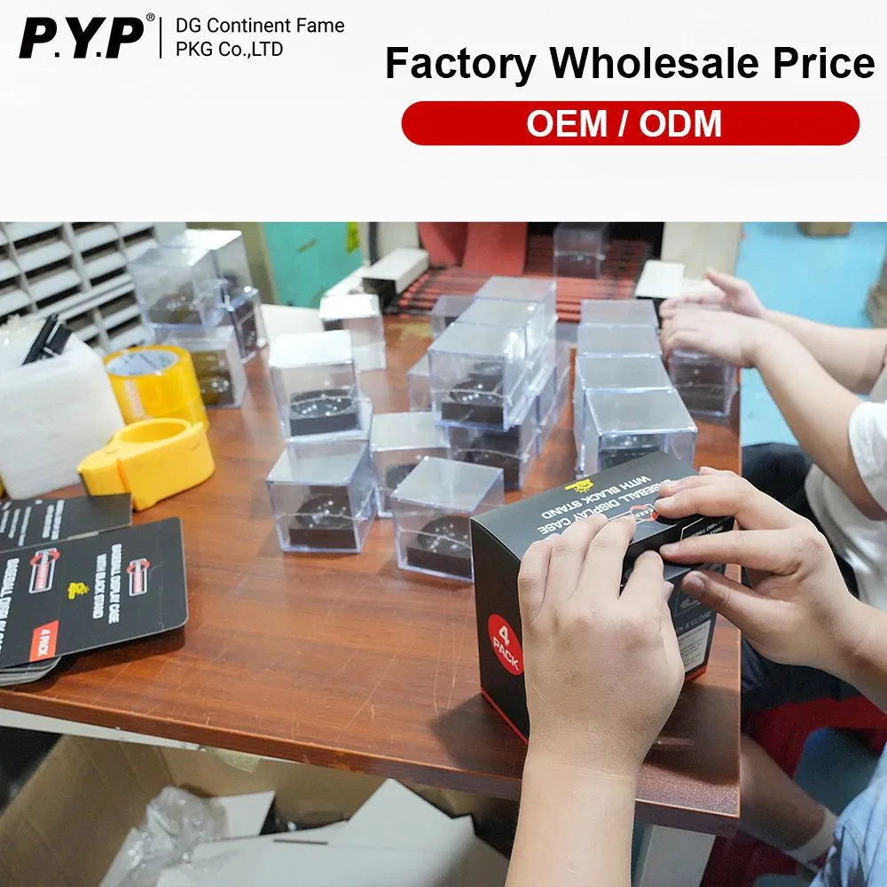 UV Protection Baseball Display Cube with Black Built-in Stand