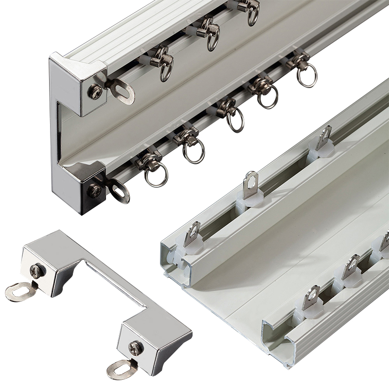 Manufacture Custom Size Ceiling Aluminium Alloy Double Layer Curtain Track Rail