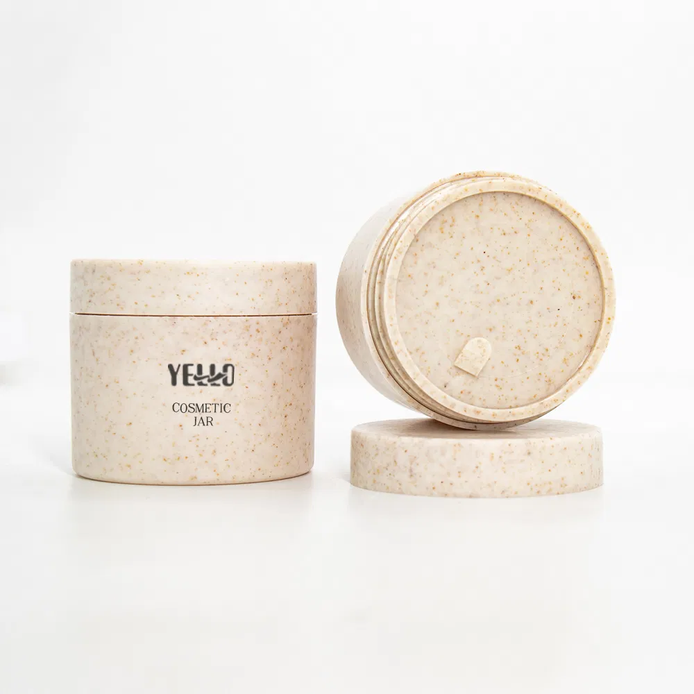 Round Eco Friendly 30g 50g 100g 150g 200g Wheat Straw Plastic Hair Face Cream Mask Body Scrub Butter Cosmetic Container Jars