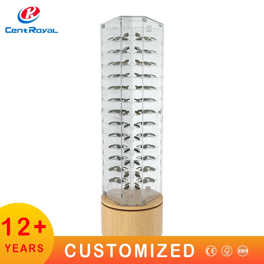 Stylish 360-Degree Rotating Metal Eyewear Display Rack for Accessories