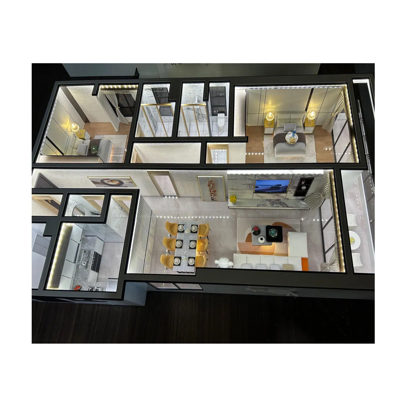 3D Residential Building Interior Space Layout Design Scale Model