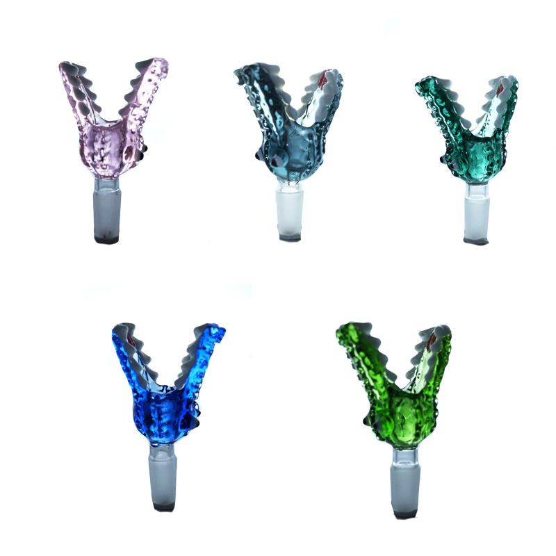 Wholesale Smoking Accessories 14/19male Male Crocodile-Shaped Bowl Glass Smoking Bowl Hookah Water Pipe