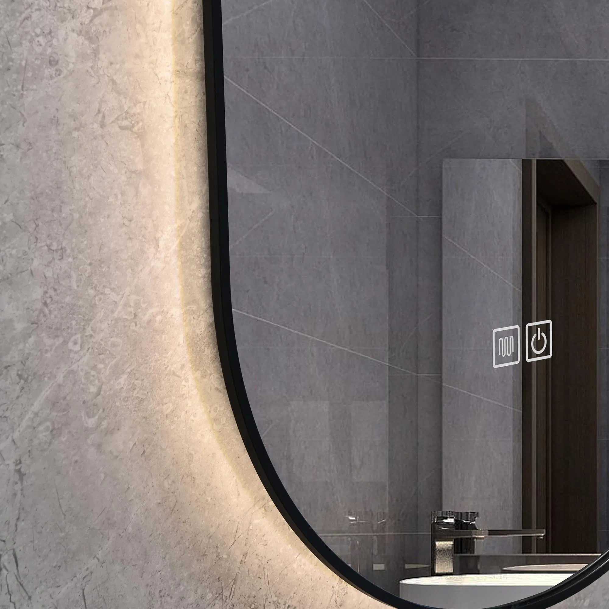 Home Decor Furniture Bathroom LED Mirror Ultra-Slim Modern Intelligent Backlit Makeup Smart Mirror with Anti Fog