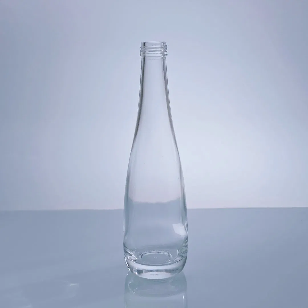 Wholesale 330m 500ml Drop Shape Mineral Glass Water Bottle Purified Glass Water Bottle with Aluminum Cap
