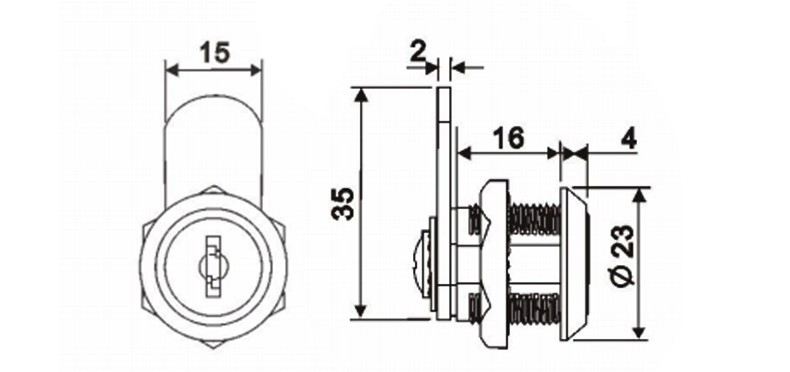 Hardwaredrawer Lock Furniture Hardware Side Mounting Drawer Locks Drawer Lock with Key