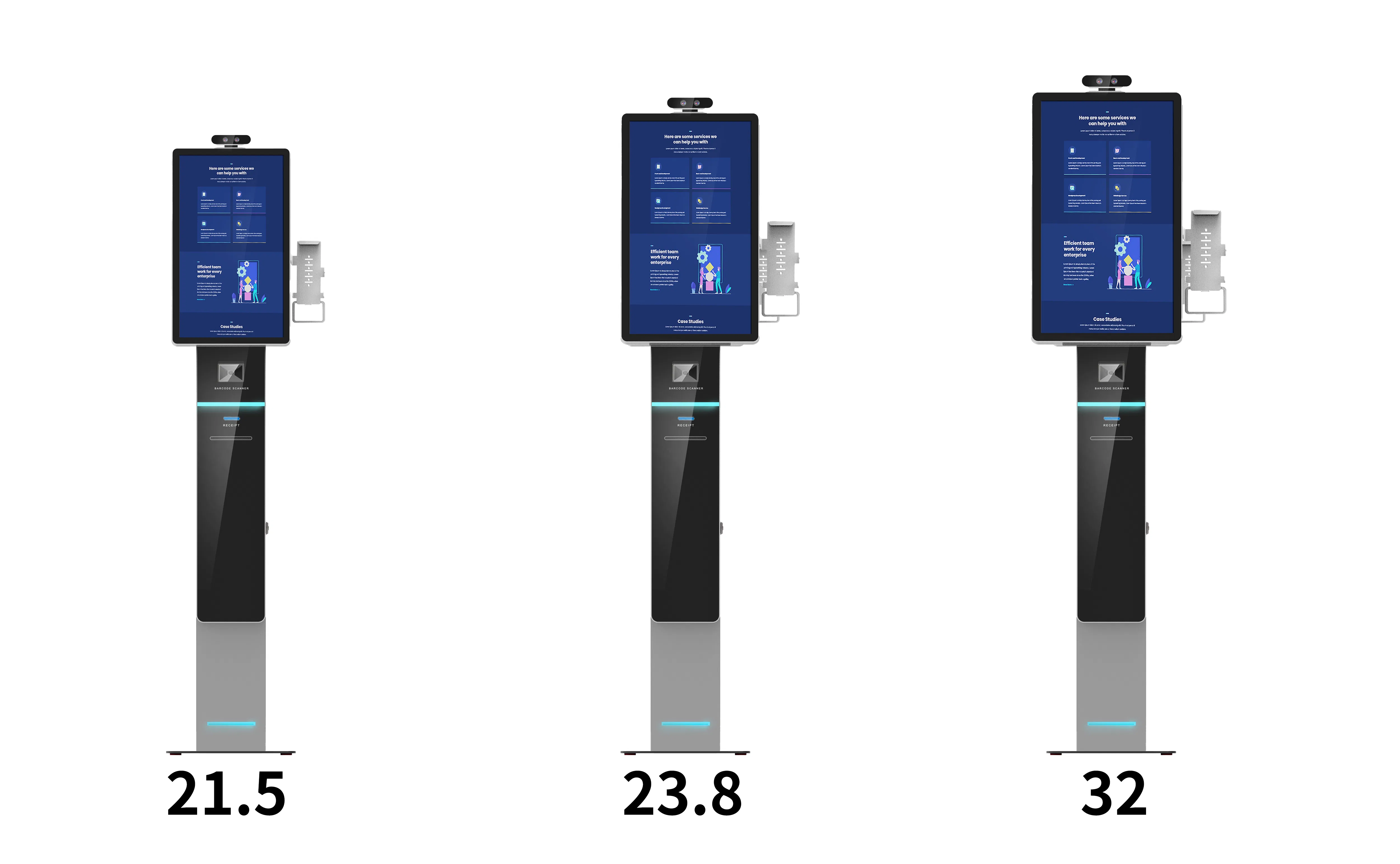 21.5 23.8 32 Inch Barcode Scanner POS Kiosk POS Kiosk Credit Card Payment Self Payment Kiosk