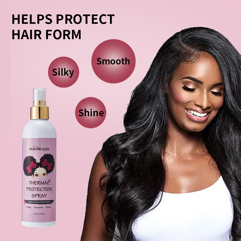 Private Label Custom Argan Oil Heat Protectant Spray Smooth Shine Hair Thermal Protection Spray