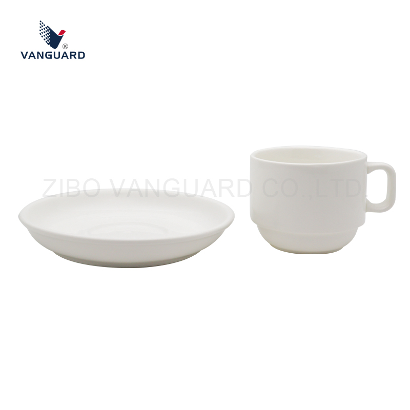 Wholesale White Resistant Tea Cup Set Custom Porcelain Coffee Milk Cup Set