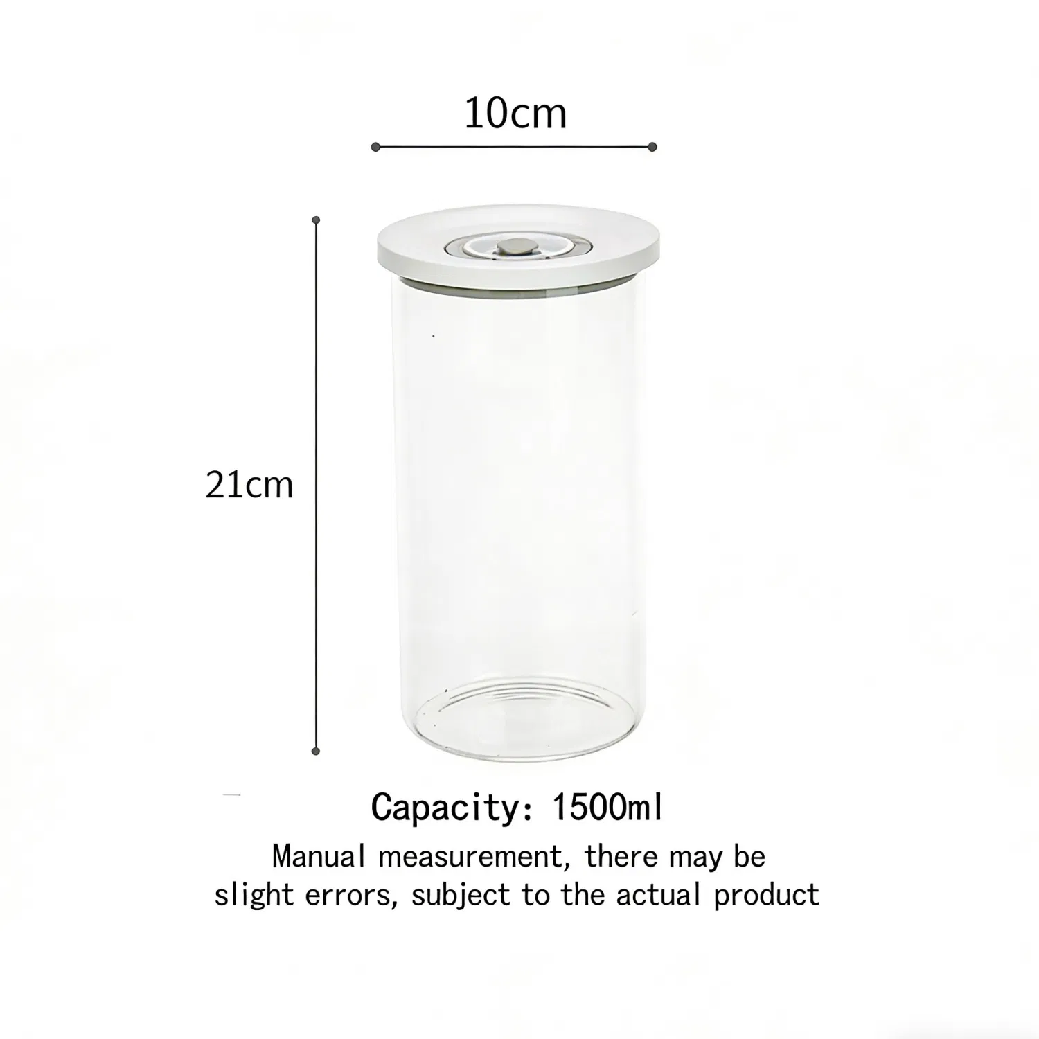 Airtight Moisture-Proof Waterproof Plastic Lid Round Glass Spice Candy Food Storage Jar