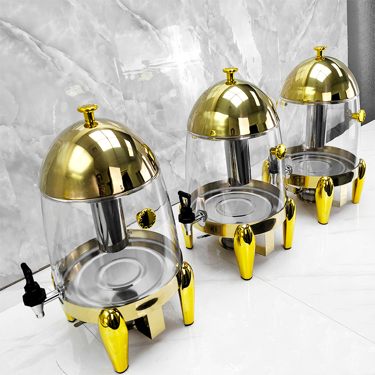 Commercial Large Capacity Hotel Banquet 12L Juice Dispenser Gold Design Food Restaurant