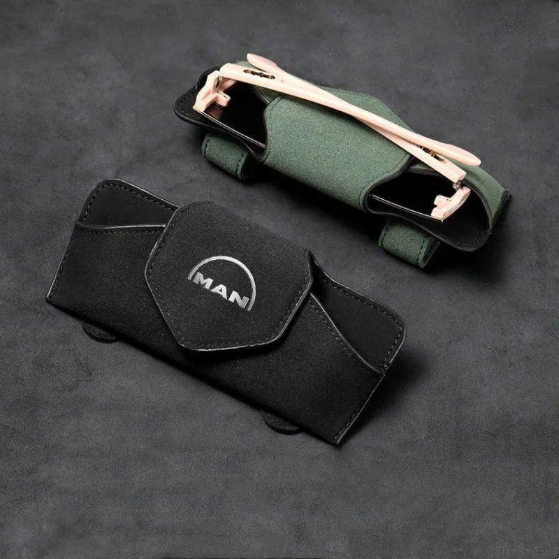 Customized Logo Magnetic Car Glasses Box Vehicle Sun Visor Glasses Holder Sunglasses Clip Case