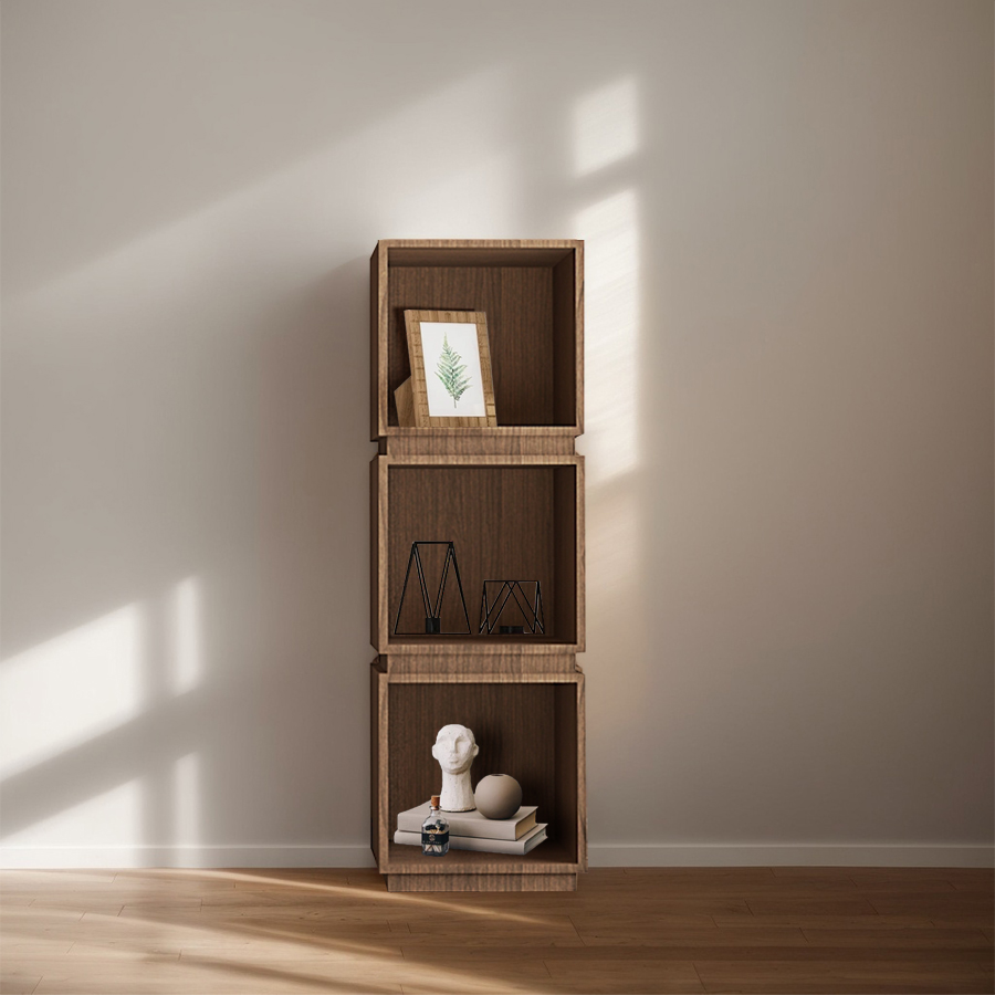 Стеллаж книжный белый 3 яруса кубический