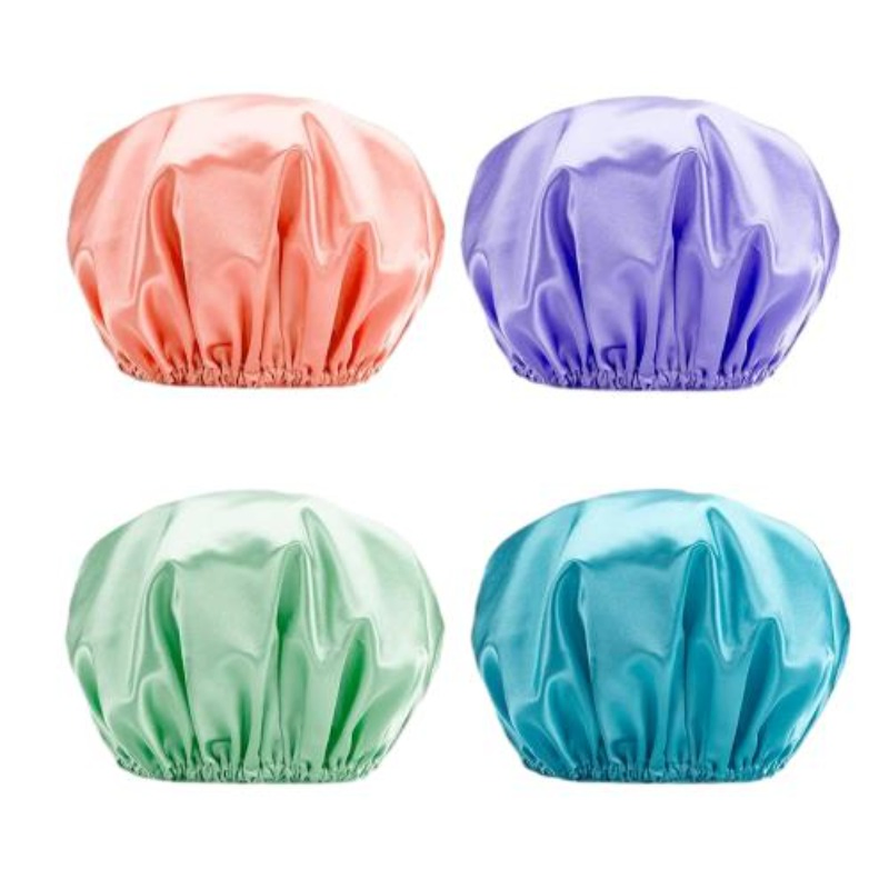 Hot Sale Double Layer High Quality Material Exquisite Design Reusable Shower Cap