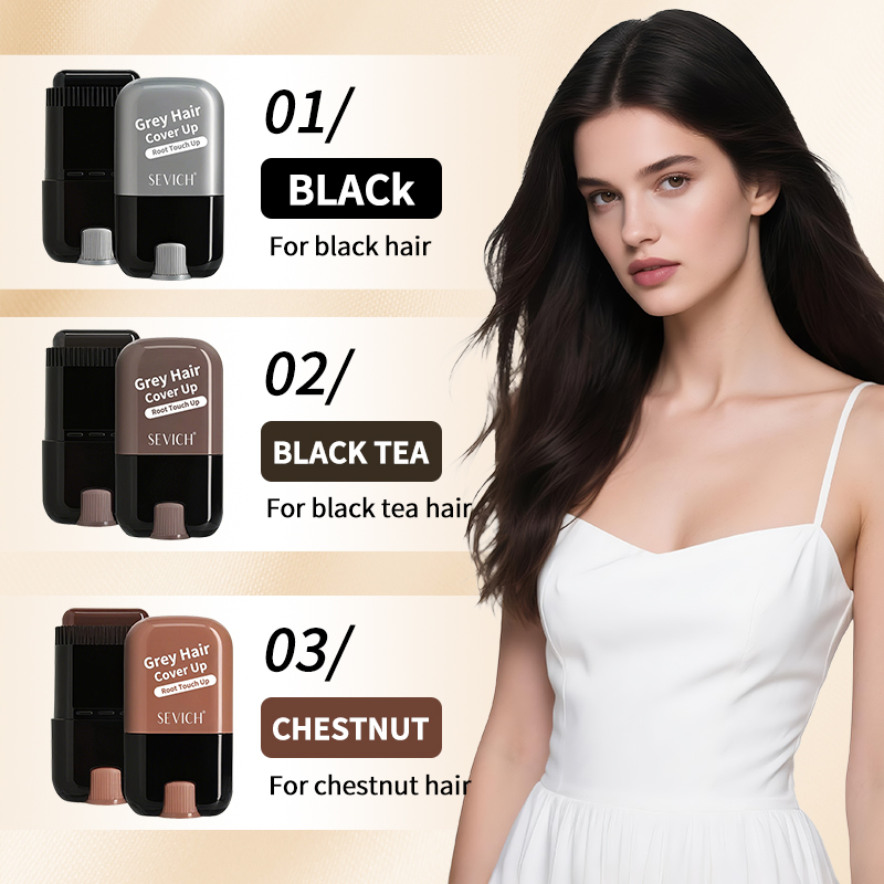 Factory Spot Wholesale Temporary 3-Colors Magic Root Cover up Hair Dye Pen Black Hair Color Comb Stick