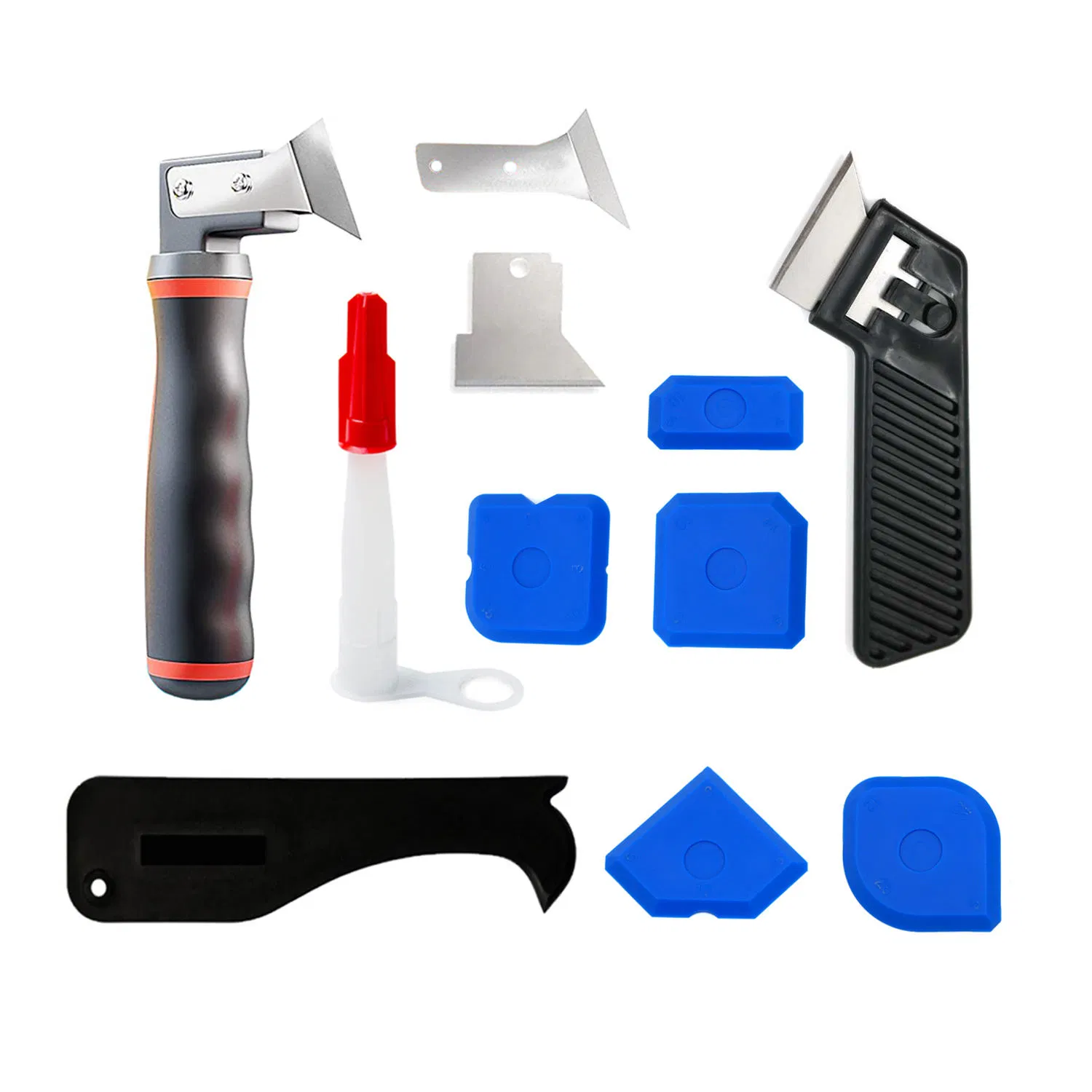 Professional Sealant Tool Set Including Joint Knife, Joint Smoother, Replacement Blades and Caulking Nozzle