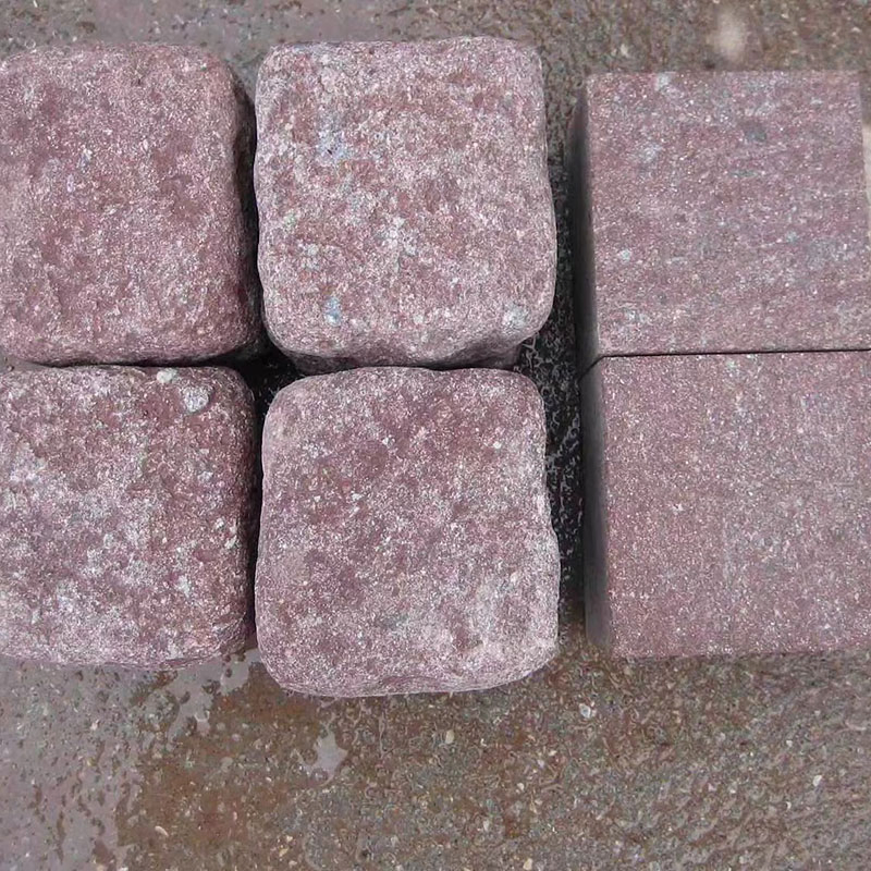 10X10X10 Natural Low Price Outdoor Garden Stone Loose Driveway Red Porphyre Paving Cubic