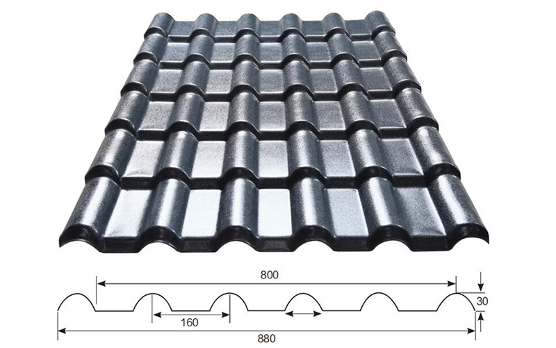 Synthetic Resin Roofing Sheet ASA Spanish Roofing Tile Plastic Roofing Tile
