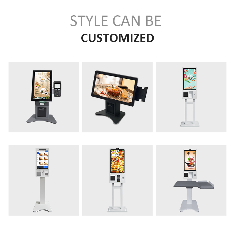 Self Ordering Kiosk Restaurant Payment Machine 24 27 32 Inch POS Thermal Printer Fast Food Order Kiosk