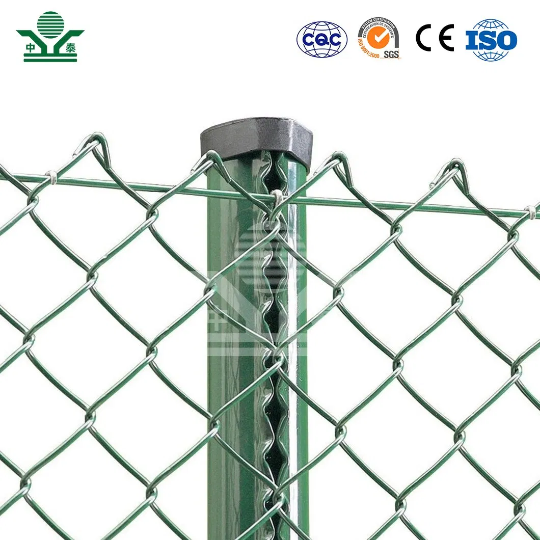 Zhongtai 8 FT High Chain Link Fence China Wholesalers Black Coated Stadium Chain Link Fence 50mm X 50mm Stadium Fence Netting