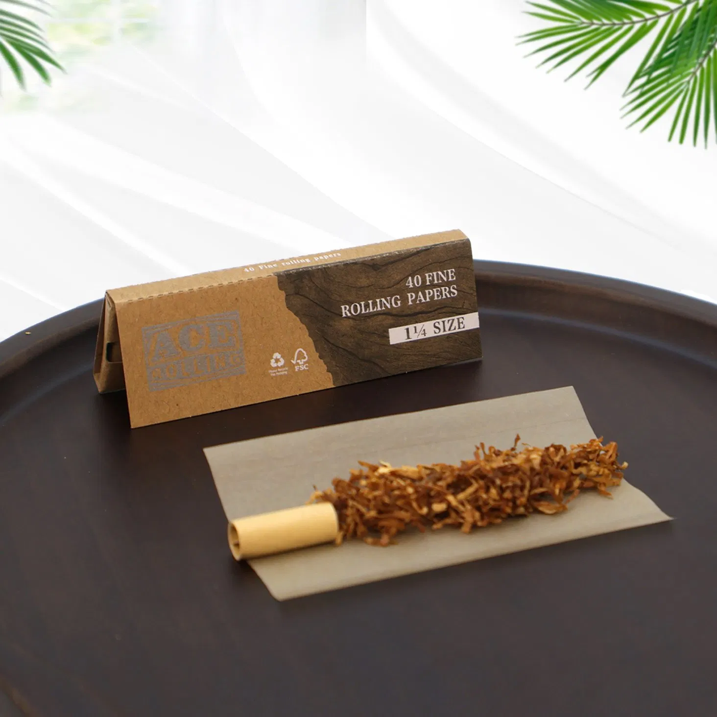 Food-Grade Pink Wood Natural Medium Size 1 1/4 Roller Paper