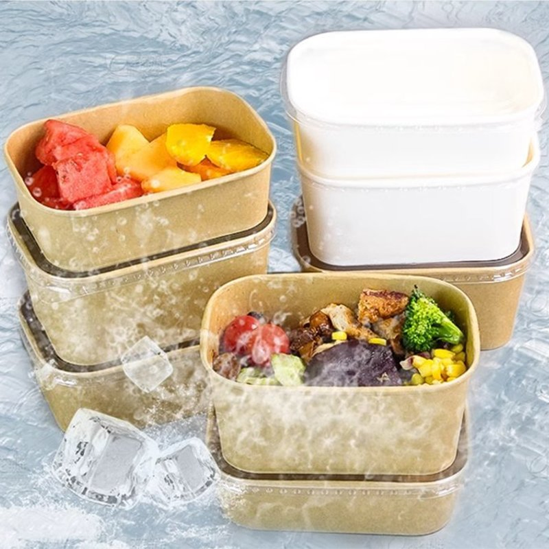 Take Away Food Container Rectangular Paper Bowl
