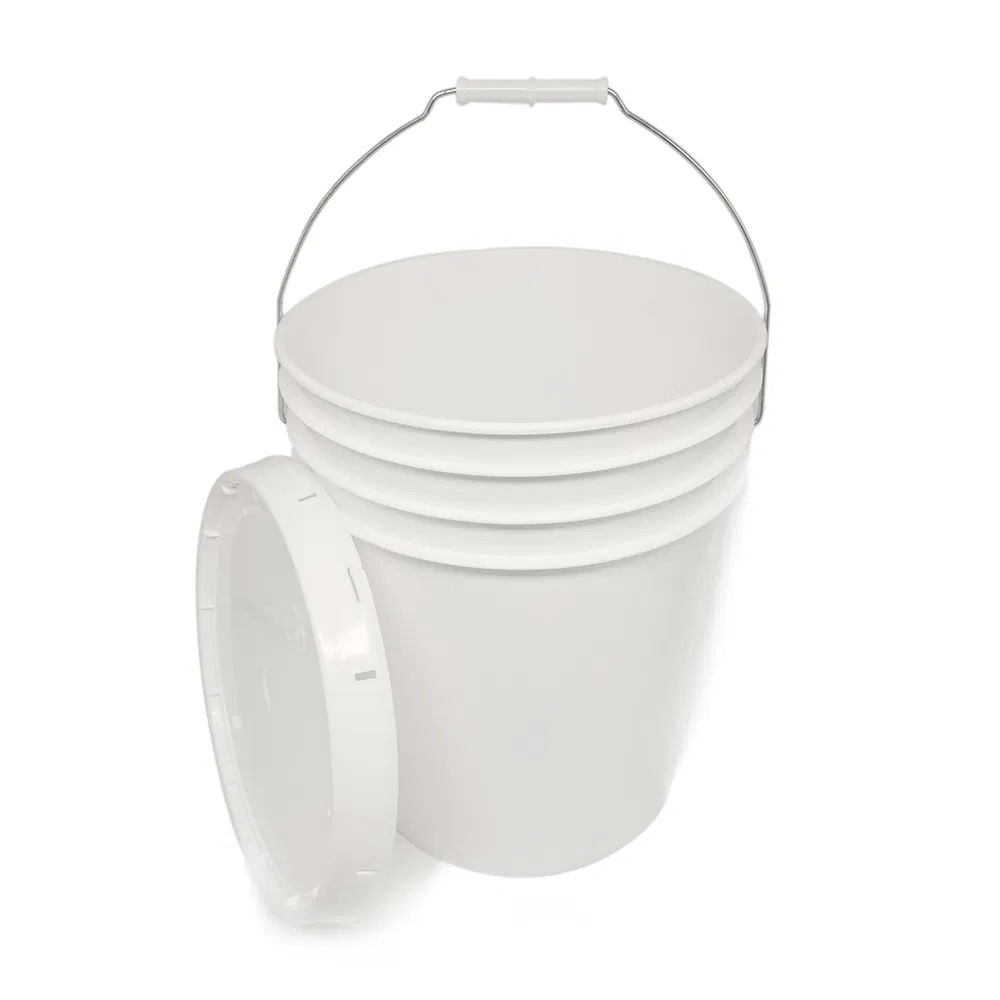 Shineopen Paint Pail Round Plastic Buckets with Spout Lid Customized 5 Gallon Plastic Buckets for Car Wash