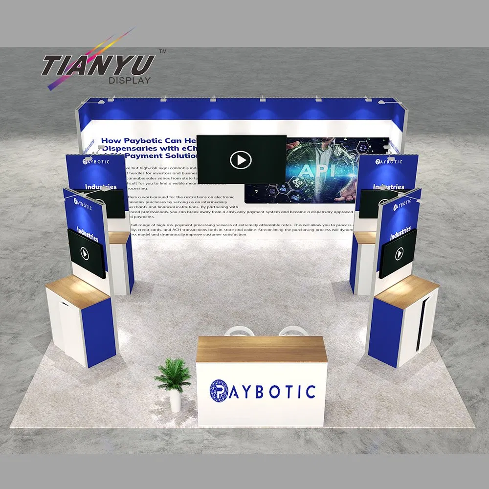 Open Design Aluminum Profiles Modular Custom Trade Show Booth with TV Stand for Museum Exhibition