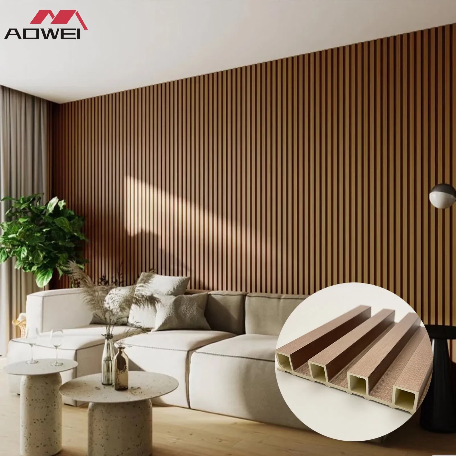 China Factory Waterproof Indoor Decorative Wood Plastic Composite 3D WPC Wall Panel