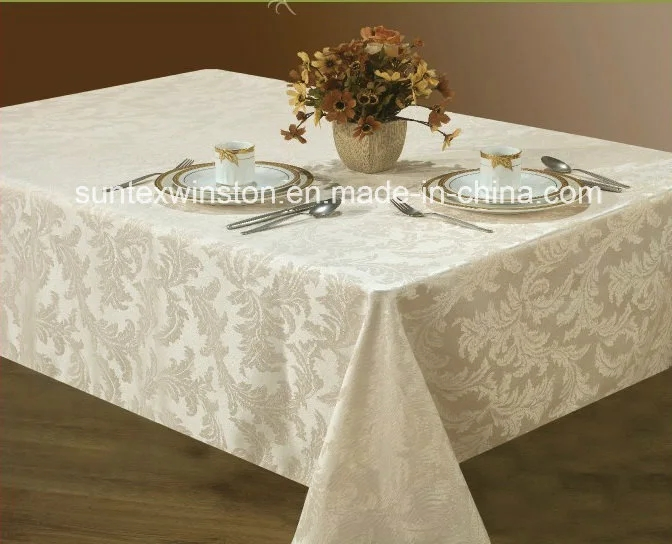 100%Polyester Solid Jacquard Tablecloth, Runner, Napkin