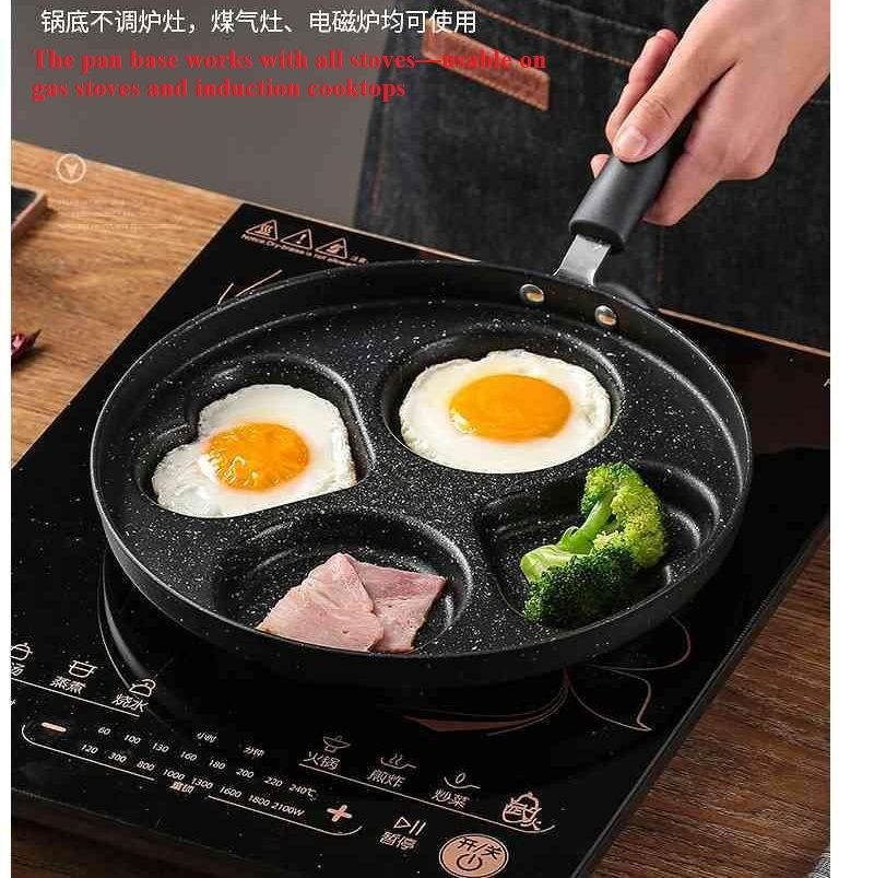 Maifan Stone Egg Fryer - Premium Non-Stick Small Frying Pan for Heart-Shaped Breakfast, Fried Eggs & Egg Burgers