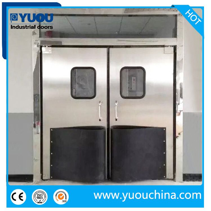 Double Acting Leaf Stainless Steel Dust-Free ABS Plastic Impact Bumper Metal Entry Swing Traffic Doors for Interifood Factory/Supermarket/Restaurant/Kitchen