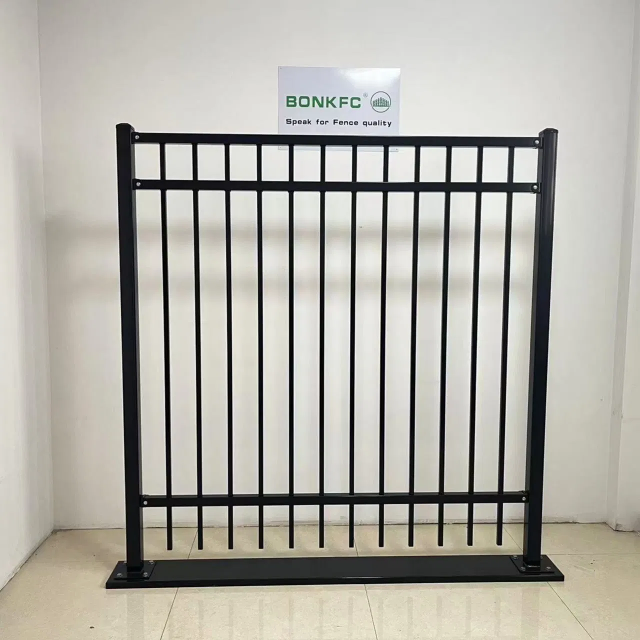 Bonkfc Welded Reusable Fence Heavy Duty Steel Security Construction with Anti Climb Design and Reinforced Joints Spear Top for Enhanced Security Perimeter Fence