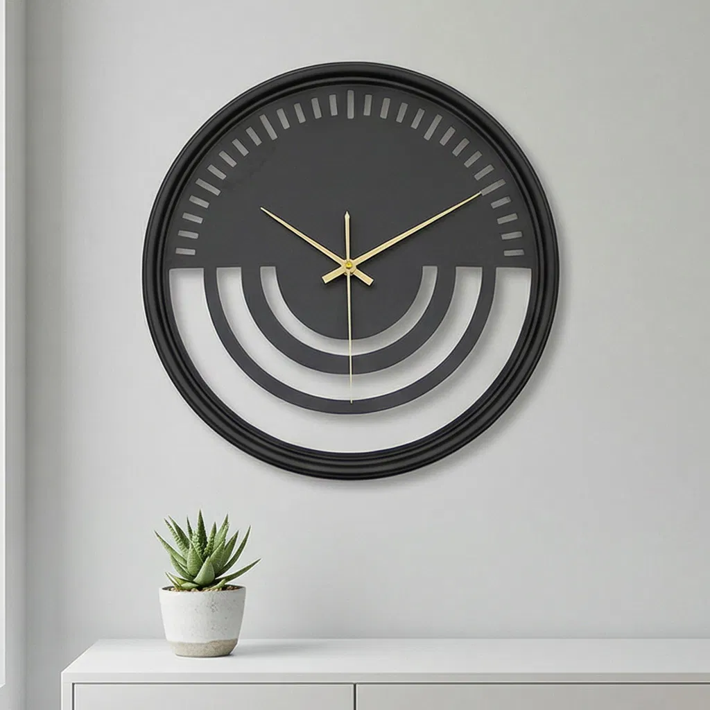 Dia 40/50/60cm Large Round Decorative Metal Wall Clock Silent Metal Wall Clock Home Decoration Promotion Gift Clock for Kitchen/Living /Bed Room--Hrt-57