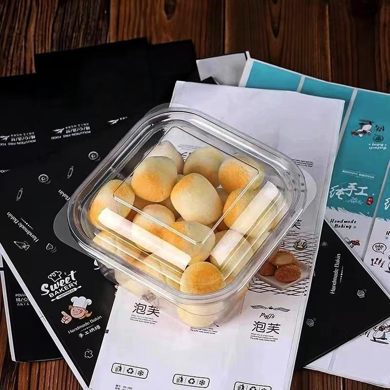 Clear Pet Plastic Dessert Container Dome Lid Bakery Cake Puffs Pastry Box