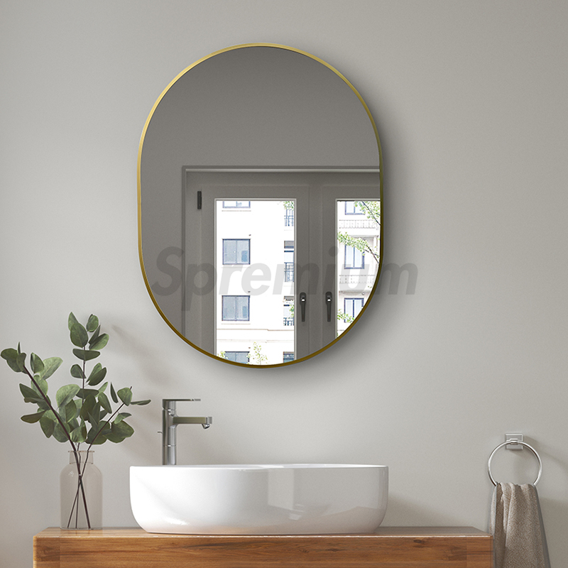 Gold Ultra-Thin Wall Mirror, Non-Illuminated, Oval 600×800mm