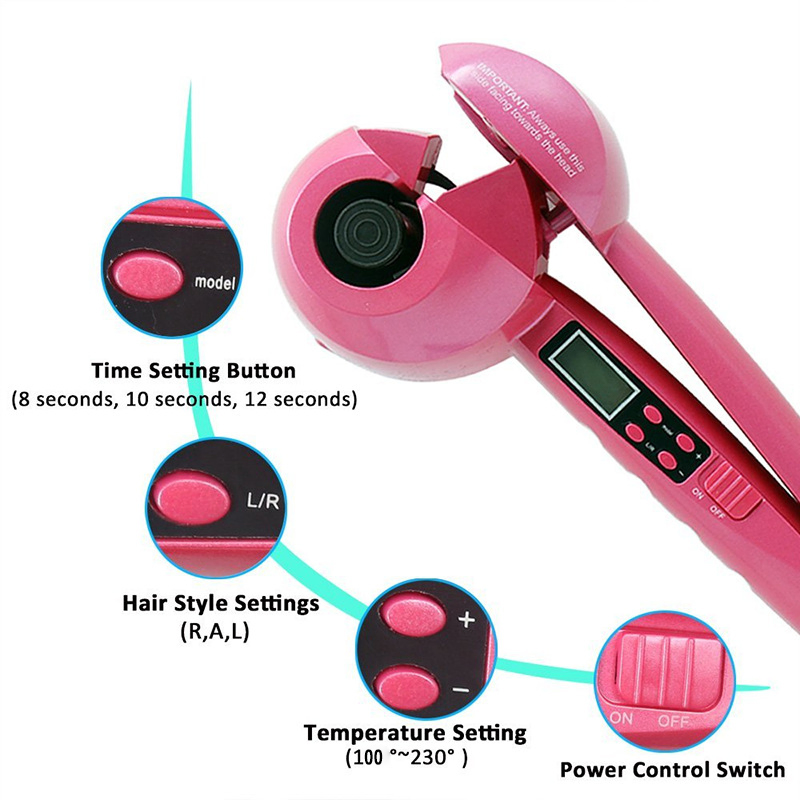 Use Easy Curling Hair LCD Display Professional Automatic Hair Curler Irons