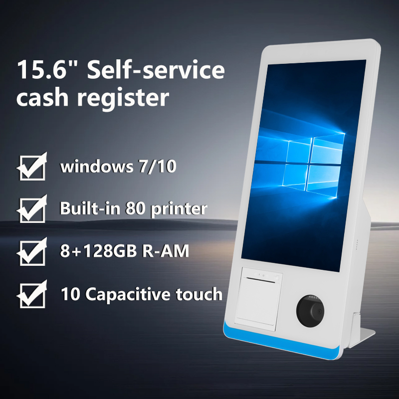 Wholesale OEM 15.6'' Self-Service POS Machine with I5 8+128 GB Cheap Price Restaurant Payment Kiosks Cash Register Systems