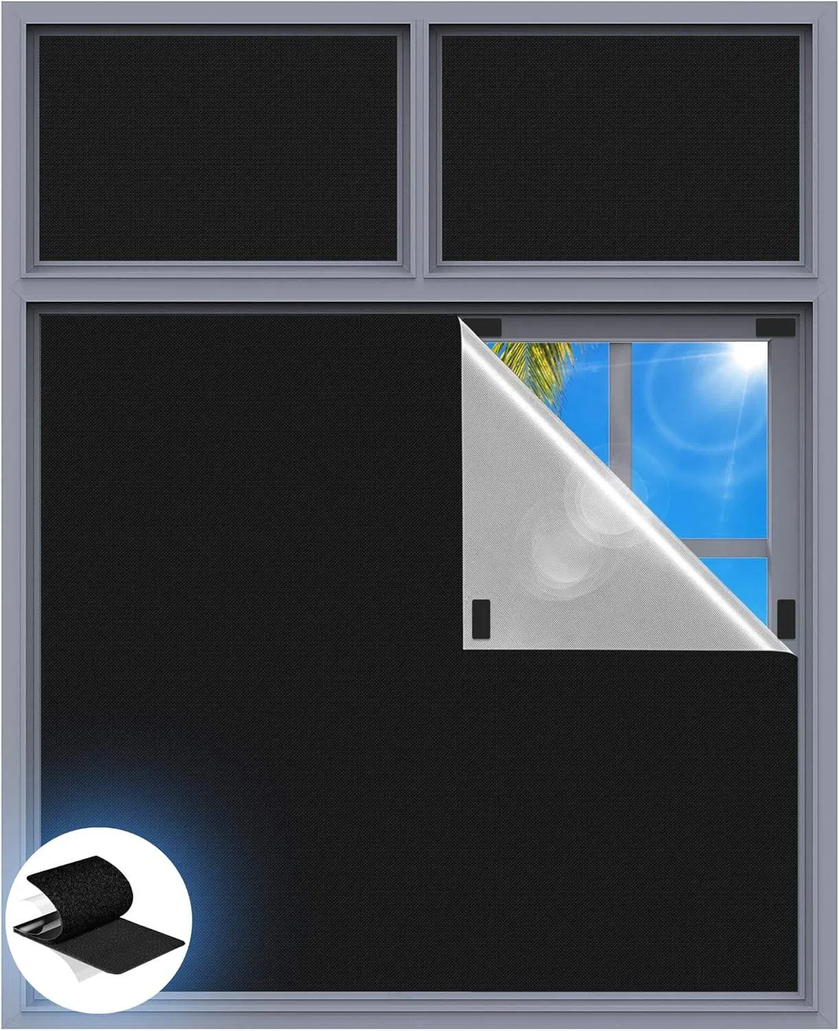No Drill Windproof Magnetic Door Curtain Blackout Blinds Magnetic Blinds with Perfect Fit