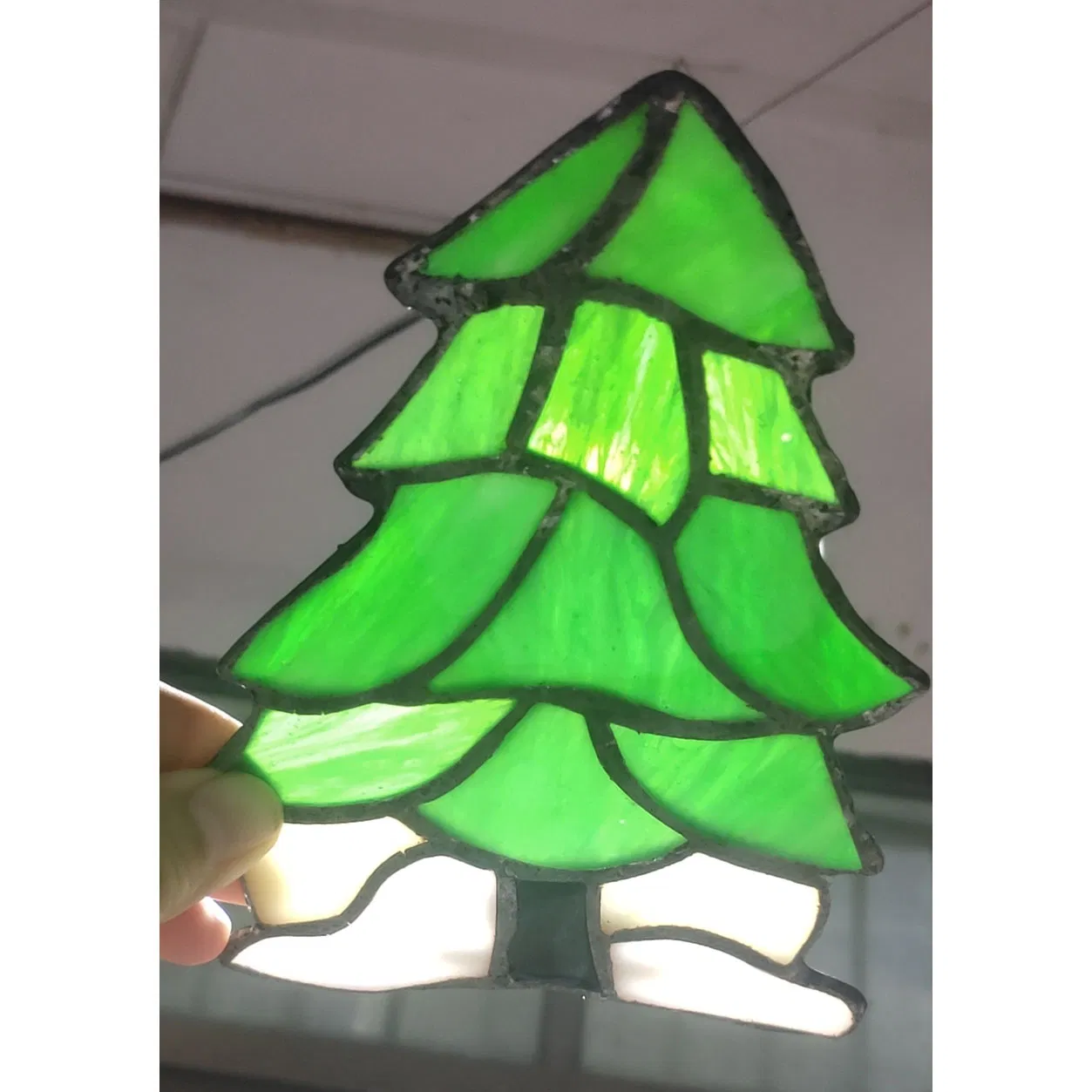 Elegant Stained Glass Panels for Christmas Sock Night Lighting